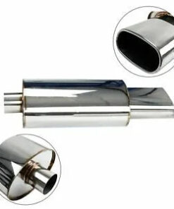 Auto Parts – Stainless Steel Exhaust Muffler 2.5″ Inlet 5.5″ x 2.75″ Outlet Square Oval Tip