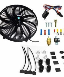 Auto Parts – 16″ 3000+CFM Black Electric Radiator Fan Thermostat Wiring Switch Relay Bundle US