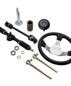 Auto Parts – Steering Wheel Assembly Bundle Fit for 110cc Go Kart Tie Rod Rack Adjustable Shaft