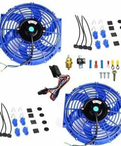 Auto Parts – 2X 10” Electric Radiator Cooling Fan+3/8″ Probe Ground Thermostat Switch Bundle BU