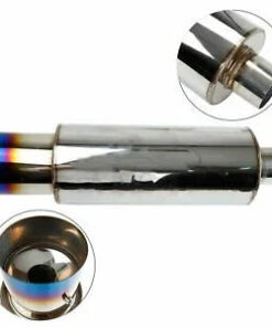 Auto Parts – 4″ Racing Burnt Tip N1 Style Stainless Steel Exhaust Muffler 2.5″ In Universal