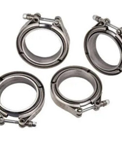 Auto Parts – Four 3” V-Band Clamp Flange Bundle for Turbo Exhaust Down-pipe Stainless Steel