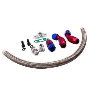 Auto Parts – ‘-10AN Turbo Steel Oil Drain Return Line Assembly for T3 T4 T04E T70 T60 T61 AN10