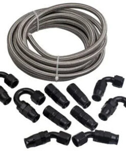 Auto Parts – ‘-8AN 20ft Stainless Nylon Braided Oil/fuel/gas Line Hose Fitting Ends Assembly