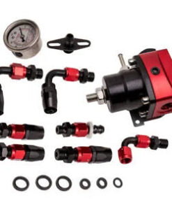 Auto Parts – Universal Adjustable 0-140 Psi Fuel Pressure Regulator Assembly Black + Red