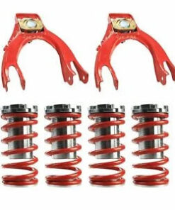 Auto Parts – 0″-3″ Scaled Coilover Front Camber Suspension Bundle for 88-91 Honda Civic Crx Red