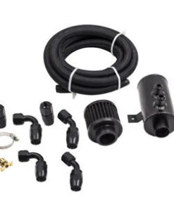 Auto Parts – Aluminum Baffled Motor Engine Oil Catch Can 0.75L W/ 45 Degree Hose Fitting