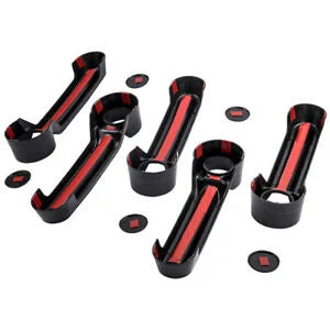 Auto Parts – 5pcs Exterior Door Handles & Tailgate Protector for Jeep Wrangler JK 2007-2017 Black