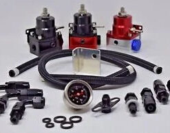 Auto Parts – Adjustable Aero EFI Fuel Pressure Regulator Bundle W/ 160PSI Oil Gauge AN-6 Hoses
