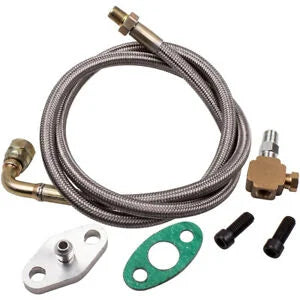 Auto Parts – T3 T4 Turbocharger Oil Feed line Bundle 1/8 NPT 41 Inch Braided Stainless Steel T70