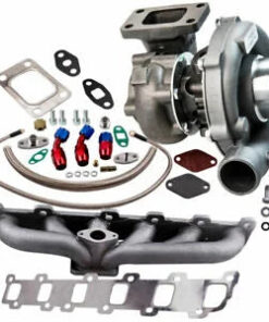 Auto Parts – .63 A/R Stage III T04E T3/T4 44 Trim Compressor Turbo+Oil Line+Manifold
