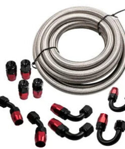 Auto Parts – 16FT 10AN Nylon Braided Gas/Oil/Fuel Hose Line+10Pcs Hose End Fitting Assembly