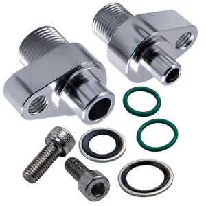 Auto Parts – A/C Compressor 3/4″-16 Discharge Fitting & 7/8″-14 Suction Fitting for LS Engine
