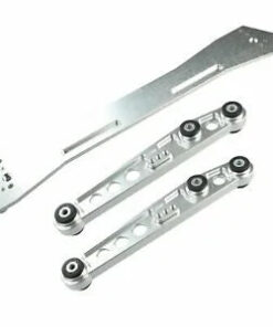 Auto Parts – Siliver Rear Lower Control Arm Subframe Brace Tie Bar Bundle for Honda Civic 92-95