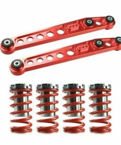 Auto Parts – 1-4″ Coilover Lowering Spring + Back Lower Control Arms EK for 1996-00 Honda Red