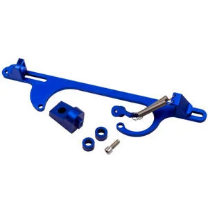 Auto Parts – Aluminum Throttle Cable Carb Bracket Bundle for 4150 4160 Series 265 283 350 Blue