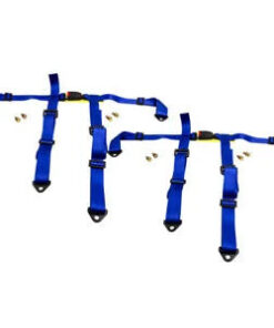 Auto Parts – Pair Universal 4 Point Buckle Racing Seat Belt Safety Harness w/ Buckle Blue