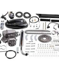 Auto Parts – 80cc Bike Bicycle Motorized 2-Stroke Petrol Gas Motor Engine DIY Bundle Silver