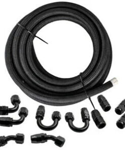 Auto Parts – AN10 -10AN Fitting Stainless Steel Nylon Braided Oil Fuel Hose Line Adapter 20FT
