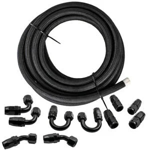 Auto Parts – AN10 -10AN Fitting Stainless Steel Nylon Braided Oil Fuel Hose Line Adapter 20FT