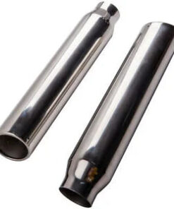 Auto Parts – Pair Weld On Stainless Steel Exhaust Tip 2.5″Inlet – 3.5″Outlet -12″Long Silver
