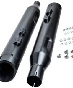 Auto Parts – 4″ Black Slip On Muffler Exhaust for Harley Touring Ultra Classic 2017-2020