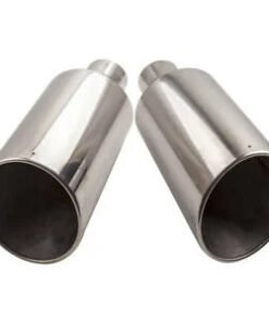 Auto Parts – 2x Weld On 8″Outlet -4″Inlet -18″Length Angle Cut Stainless Steel Exhaust Tip