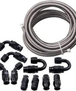 Auto Parts – AN6 -6AN Stainless Steel PTFE Braided Fuel Hose End Oil Line Bundle 20Feet 6M
