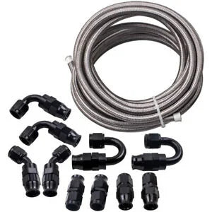 Auto Parts – AN6 -6AN Stainless Steel PTFE Braided Fuel Hose End Oil Line Bundle 20Feet 6M