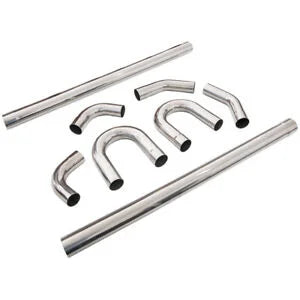 Auto Parts – 8PCS Universal 3″ 76mm Exhaust Tubing Mandrel Bend Pipe Straight U-Bend Bundle