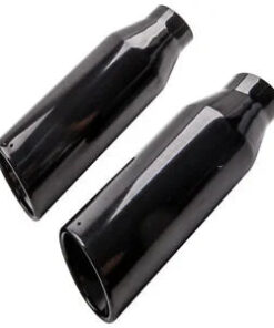 Auto Parts – 2.5″ Inlet Exhaust tip 4″ Outlet 12″ Long bolt on Pipe Tailpipe for Truck Black