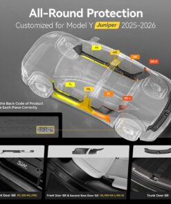 Alternative view of Auto Parts – Tesla Model Y Juniper Premium 2025 2026 (Only Fits 5-Seat) Door Sill Protector Trunk Sill Guards Full Protection