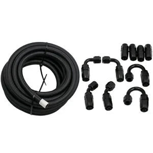 Auto Parts – 20Feet 6AN Stainless Steel Braided Fuel Line + 10PCS Swivel Fitting Hose End