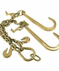 Auto Parts – 2′ ft G70 Tow Chain J-Hook 3/8″ V-Type 15″ Shank Tractor Auto Wrecker Truck Tie