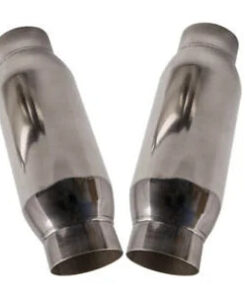 Auto Parts – 2 Universal Round Exhaust Mufflers 11.5in Length 3″ Inlet & Outlet Resonator