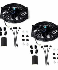 Auto Parts – 2PCS 10” Slim Fan Push Pull Electric Radiator Cooling 12V Universal Bundle BK New