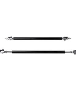 Auto Parts – Adjustable Black Forward Chrome Lip Splitter Rod Strut Tie Bar Support(E10494201CP) for Universal – 2 Piece