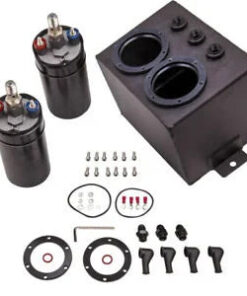 Auto Parts – 3L High Flow Fuel Swirl Surge Pot Tank And 2pcs External 044 Dual Fuel Pump New