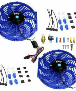 Auto Parts – 2X 12” Electric Radiator Cooling Fan 3/8″ Probe Ground Thermostat Switch Bundle BU