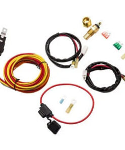 Auto Parts – Dual Electric Cooling Fan Wiring Harness Thermostat Bundle 165 Degrees 14 inch