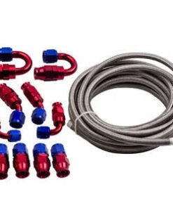 Auto Parts – AN6 20FT Braided Stainless Steel Feed/Return Hose + Oil/Gas/Fuel 10 Fittings Bundle