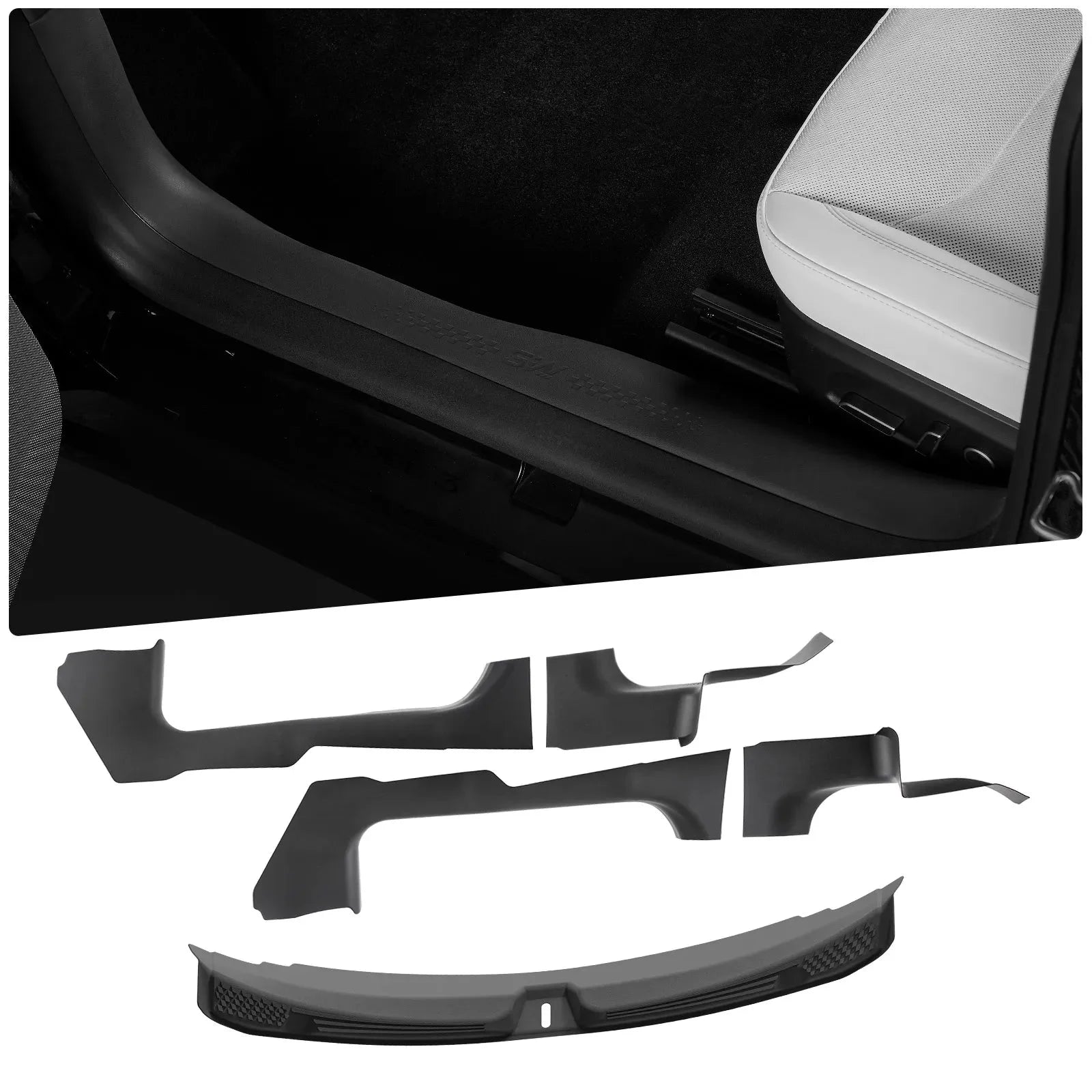 Auto Parts – Tesla Model 3 Highland 2024-2026 Door Sill Protector 5PCS Trunk Sill Guards Full Protection - Image 10