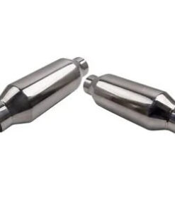 Auto Parts – Pair of 2.5 inch Inlet Outlet Exhaust Muffler Round Stainless Steel Universal