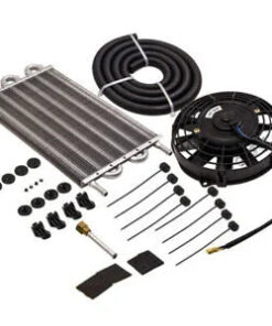Auto Parts – 6 Row Oil Cooler & 7″ Cooling Fan Bundle 10 Blades Radiator Transmission Universal